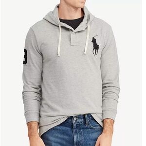 Polo Ralph Lauren Gray Cotton Hoodie with Logo Sz M